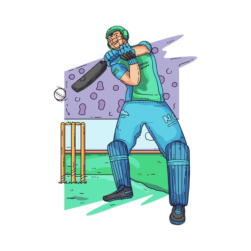 man playing a shot in cricket match
